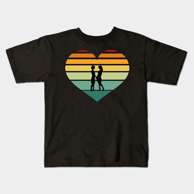 Beautiful Couple Kids T-Shirt by Magic Simon